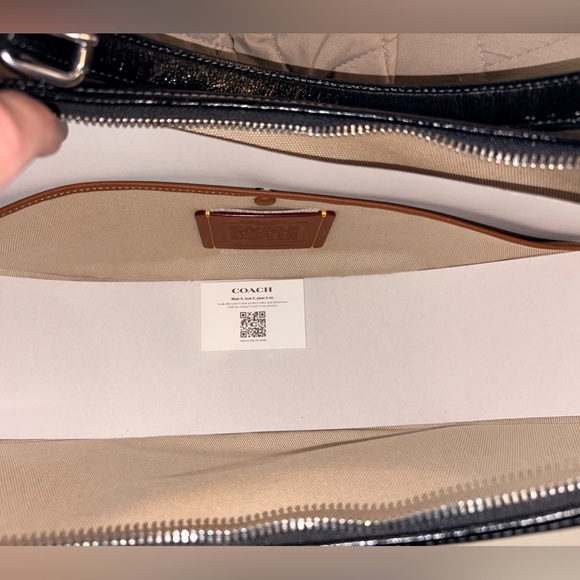 Coach Juliet Sling Bag - Black Glazed Crinkled Leather CBG23 + Dust Bag - Picture 13 of 16